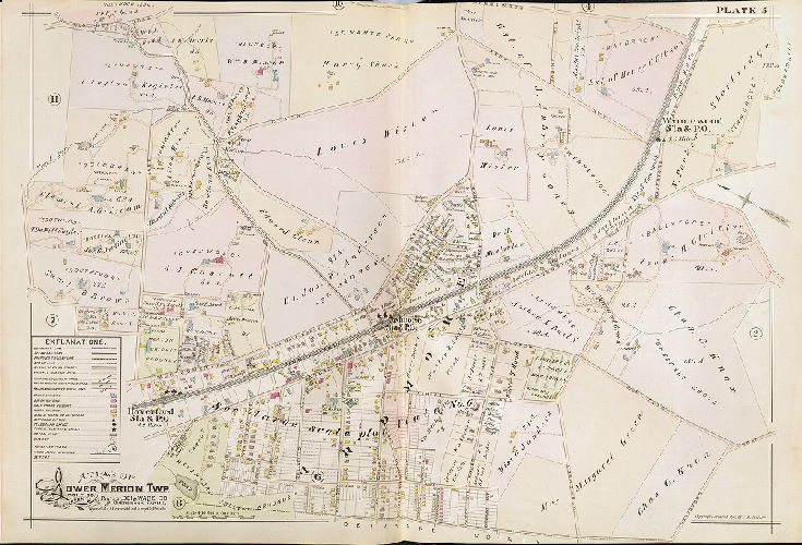 Plate 5, Atlas of Lower Merion, Montgomery Co., including part of Delaware Co. and Overbrook Farms, Wynnefield, and Overbrook Impr. Co., Philadelphia, 1896