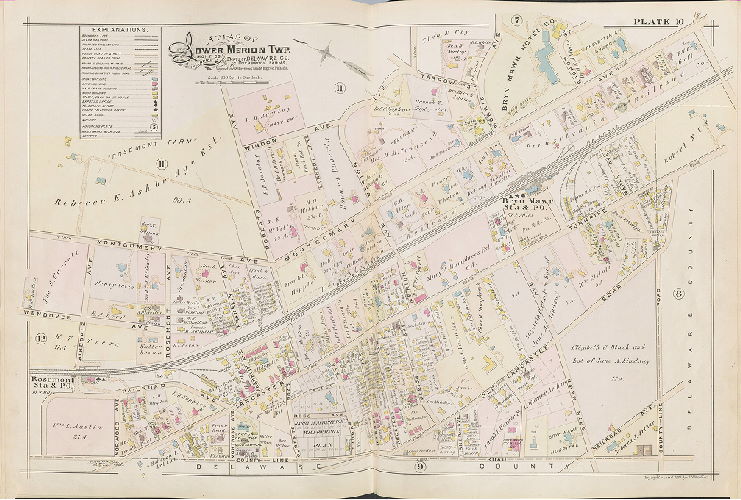Plate 10, Atlas of Lower Merion, Montgomery Co., including part of Delaware Co. and Overbrook Farms, Wynnefield, and Overbrook Impr. Co., Philadelphia, 1896