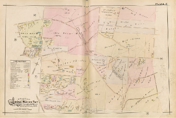 Plate 11, Atlas of Lower Merion, Montgomery Co., including part of Delaware Co. and Overbrook Farms, Wynnefield, and Overbrook Impr. Co., Philadelphia, 1896