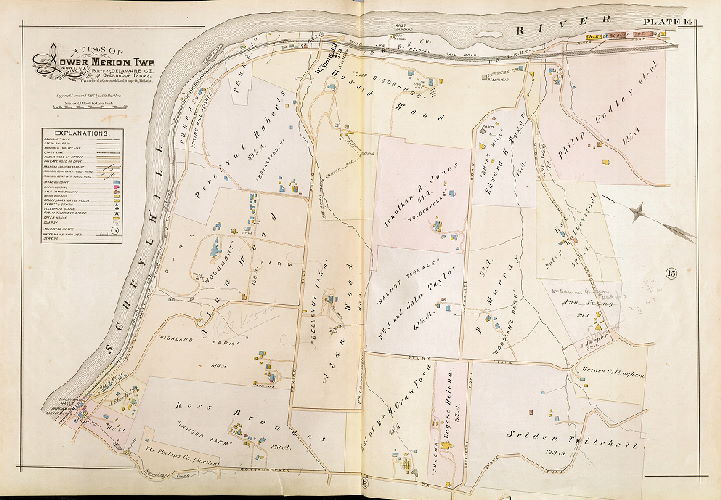 Plate 14, Atlas of Lower Merion, Montgomery Co., including part of Delaware Co. and Overbrook Farms, Wynnefield, and Overbrook Impr. Co., Philadelphia, 1896