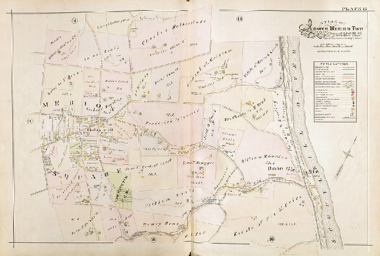 Plate 15, Atlas of Lower Merion, Montgomery Co., including part of Delaware Co. and Overbrook Farms, Wynnefield, and Overbrook Impr. Co., Philadelphia, 1896