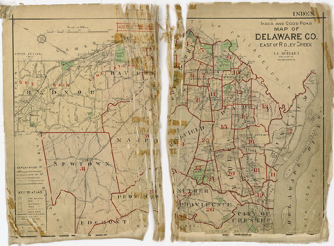 Index, Atlas of Delaware County East of Ridley Creek, 1909-1910