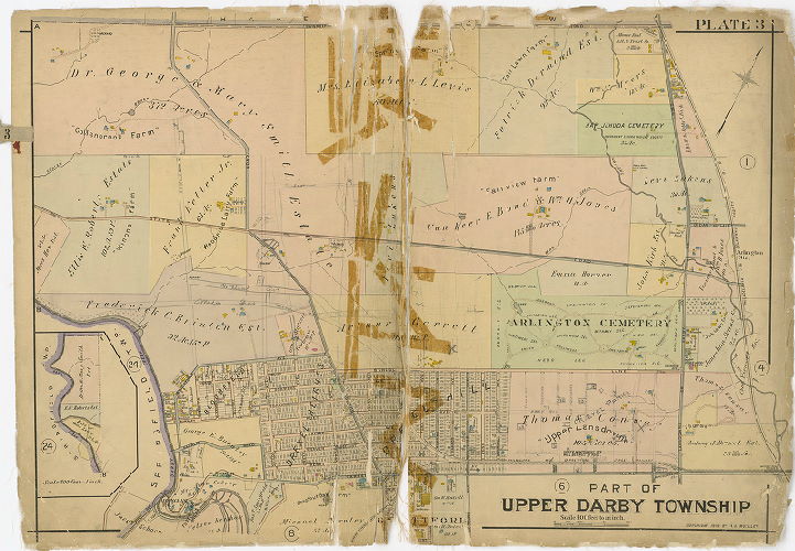Plate 3, Atlas of Delaware County East of Ridley Creek, 1909-1910