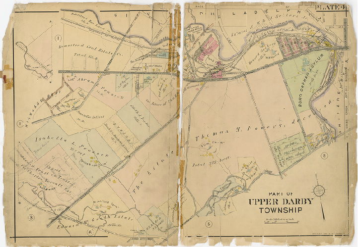 Plate 4, Atlas of Delaware County East of Ridley Creek, 1909-1910