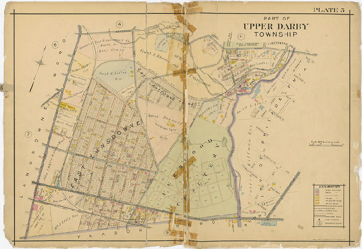 Plate 5, Atlas of Delaware County East of Ridley Creek, 1909-1910