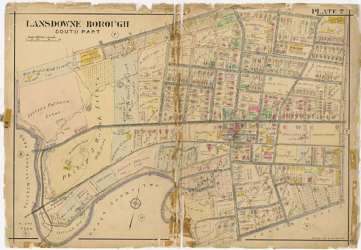 Plate 7, Atlas of Delaware County East of Ridley Creek, 1909-1910