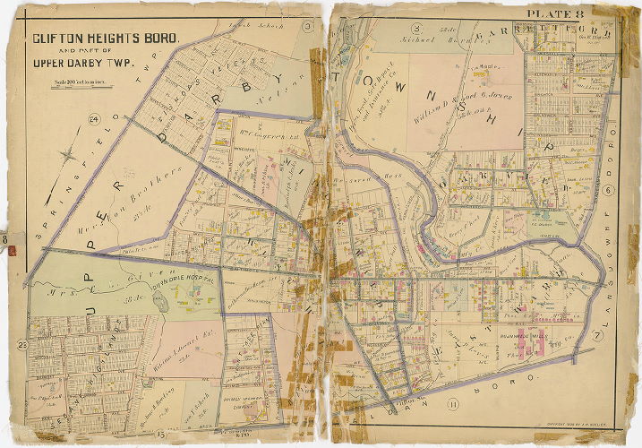 Plate 8, Atlas of Delaware County East of Ridley Creek, 1909-1910