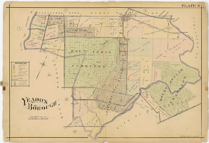 Plate 9, Atlas of Delaware County East of Ridley Creek, 1909-1910