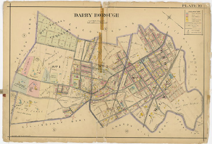 Plate 10, Atlas of Delaware County East of Ridley Creek, 1909-1910