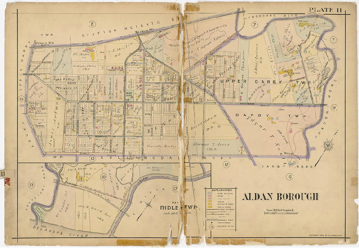 Plate 11, Atlas of Delaware County East of Ridley Creek, 1909-1910