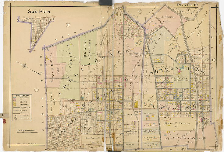 Plate 12, Atlas of Delaware County East of Ridley Creek, 1909-1910