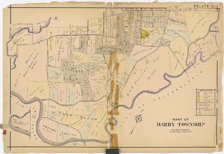 Plate 13, Atlas of Delaware County East of Ridley Creek, 1909-1910