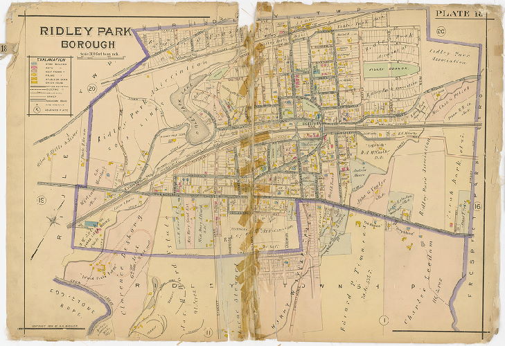 Plate 18, Atlas of Delaware County East of Ridley Creek, 1909-1910