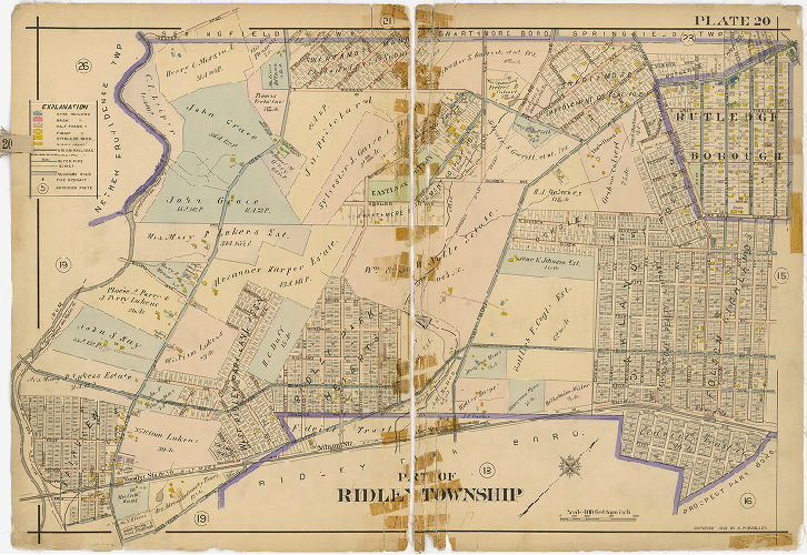 Plate 20, Atlas of Delaware County East of Ridley Creek, 1909-1910