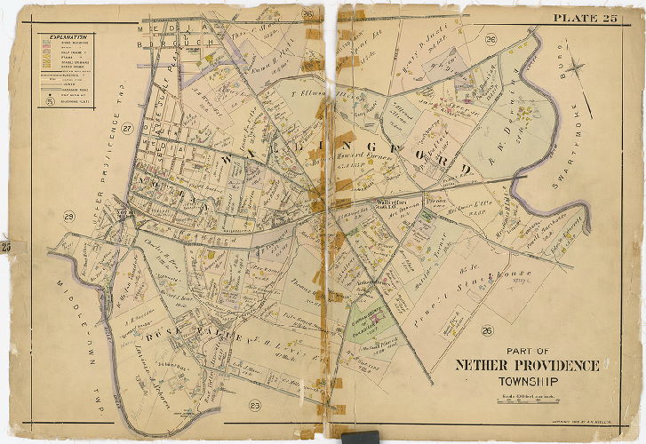 Plate 25, Atlas of Delaware County East of Ridley Creek, 1909-1910