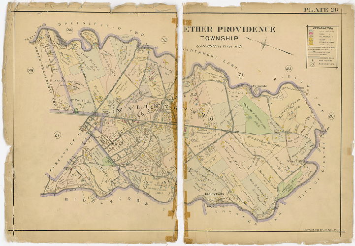 Plate 26, Atlas of Delaware County East of Ridley Creek, 1909-1910