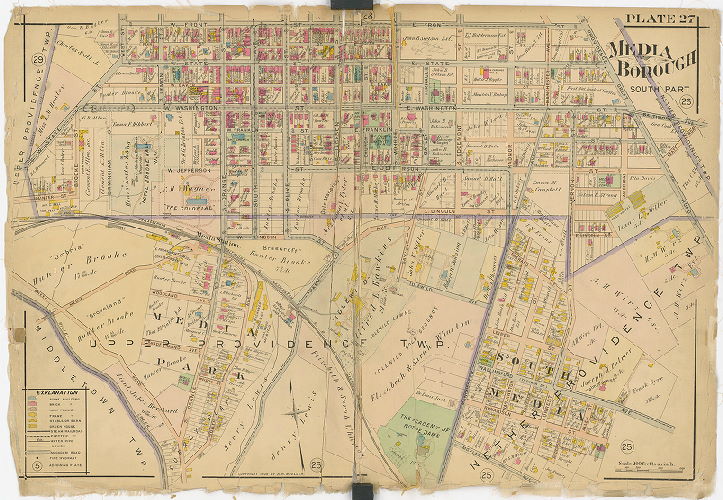 Plate 27, Atlas of Delaware County East of Ridley Creek, 1909-1910