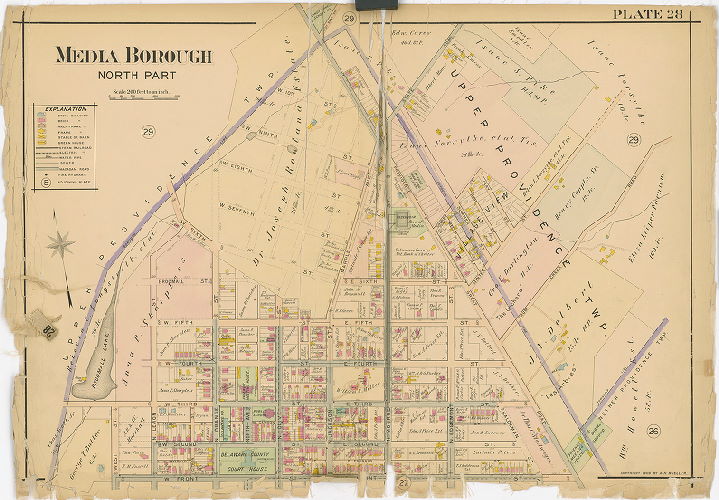 Plate 28, Atlas of Delaware County East of Ridley Creek, 1909-1910