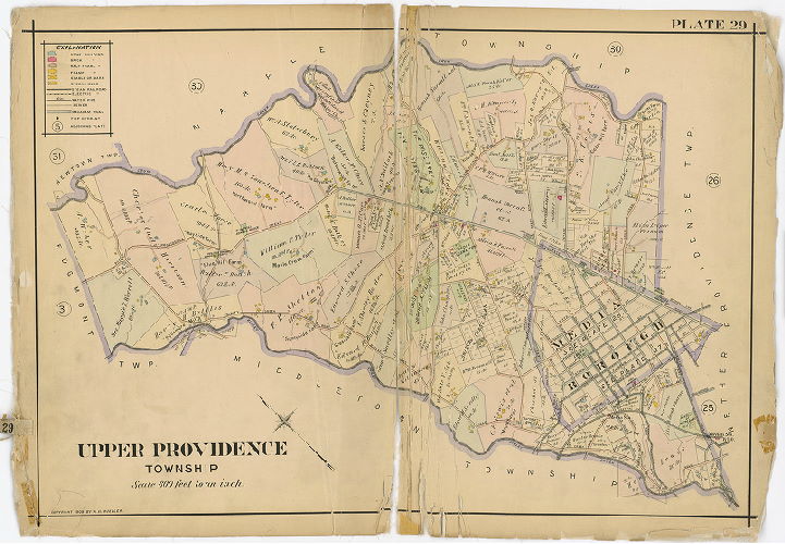 Plate 29, Atlas of Delaware County East of Ridley Creek, 1909-1910