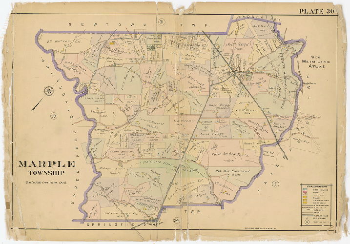 Plate 30, Atlas of Delaware County East of Ridley Creek, 1909-1910