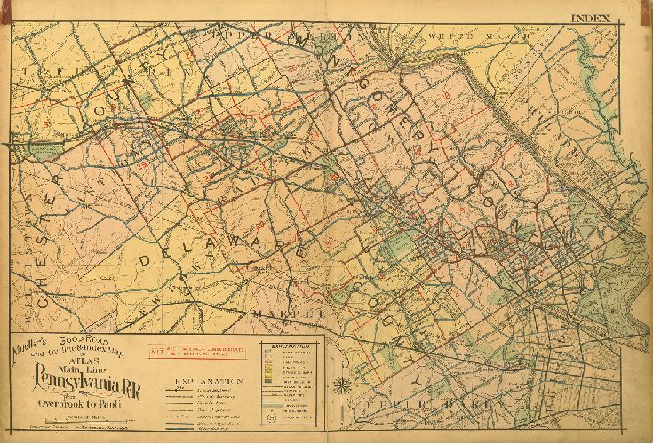 Index, Atlas of Properties on Main Line Pennsylvania Railroad from Overbrook to Paoli, 1920