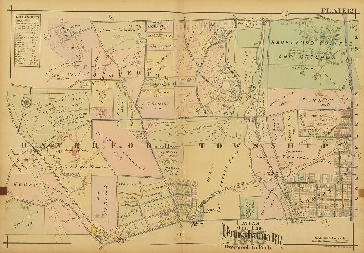Plate 12, Atlas of Properties on Main Line Pennsylvania Railroad from Overbrook to Paoli, 1920
