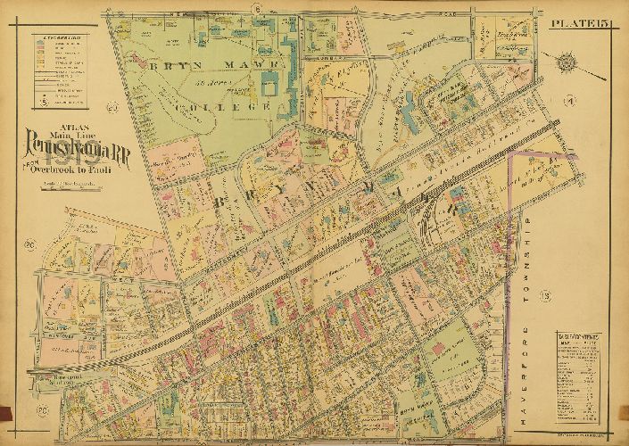 Plate 15, Atlas of Properties on Main Line Pennsylvania Railroad from Overbrook to Paoli, 1920