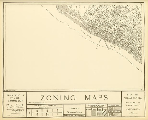 Plate 6, City of Philadelphia Zoning Maps, 1933