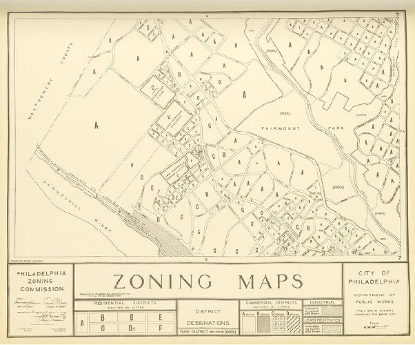 Plate 7, City of Philadelphia Zoning Maps, 1933