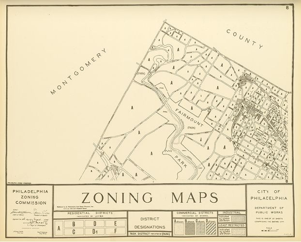 Plate 8, City of Philadelphia Zoning Maps, 1933