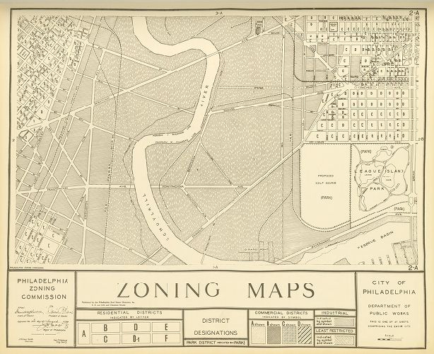 Plate 2A, City of Philadelphia Zoning Maps, 1933