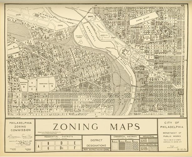 Plate 4A, City of Philadelphia Zoning Maps, 1933