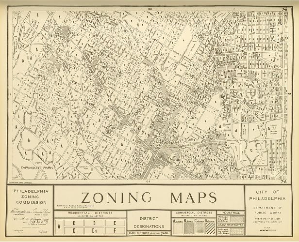 Plate 7A, City of Philadelphia Zoning Maps, 1933