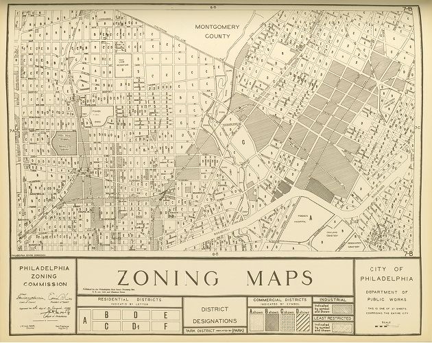 Plate 7B, City of Philadelphia Zoning Maps, 1933