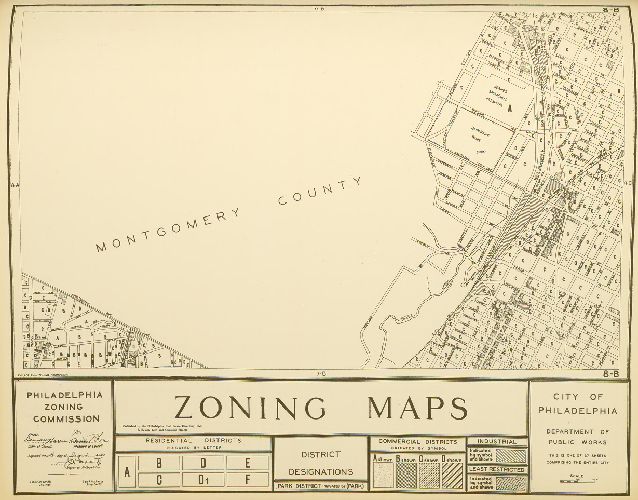 Plate 8B, City of Philadelphia Zoning Maps, 1933