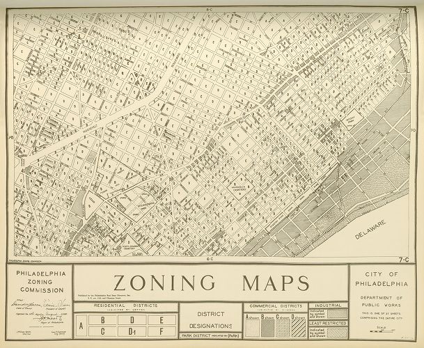 Plate 7C, City of Philadelphia Zoning Maps, 1933