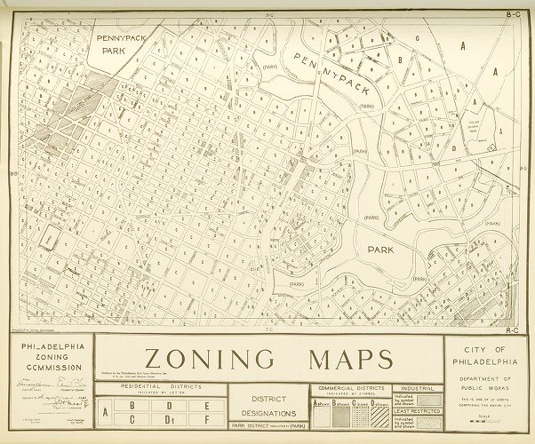 Plate 8C, City of Philadelphia Zoning Maps, 1933