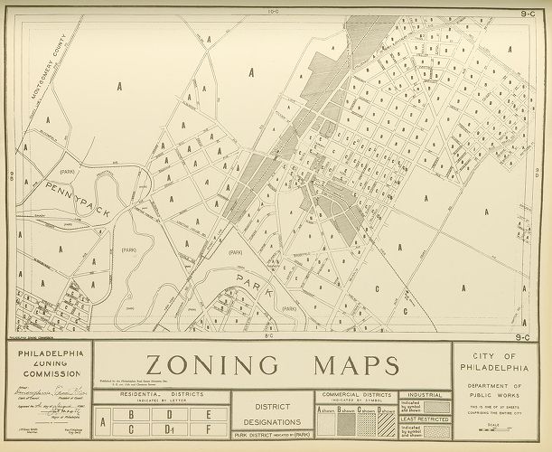 Plate 9C, City of Philadelphia Zoning Maps, 1933