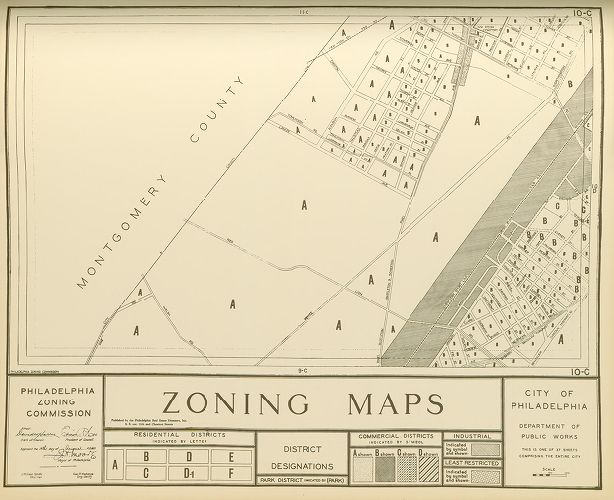 Plate 10C, City of Philadelphia Zoning Maps, 1933