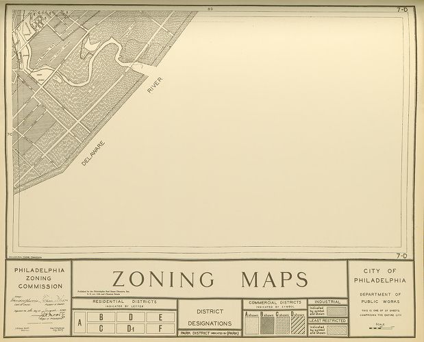 Plate 7D, City of Philadelphia Zoning Maps, 1933