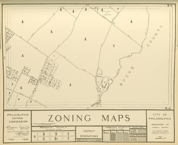 Plate 9D, City of Philadelphia Zoning Maps, 1933