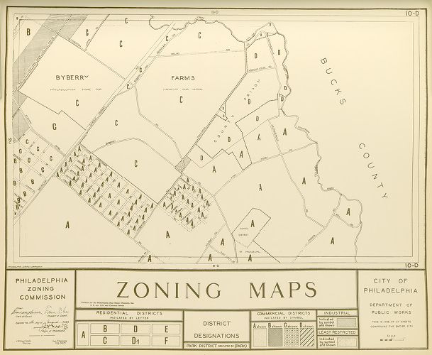 Plate 10D, City of Philadelphia Zoning Maps, 1933