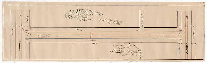 Plan, Plan of proposed extension of the Frankford & Southwark Passenger Railway Company through Powell Street in the Fifth Ward of the City of Philada. [Approved by Board of Surveyors June 17, 1861], 1861