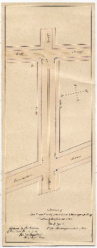 Plan, Section of the Frankford & Southwark Passenger Railway, Philadelphia, Dec. 1st, 1882 [Approved by Board of Surveyors Dec. 4, 1882], 1882