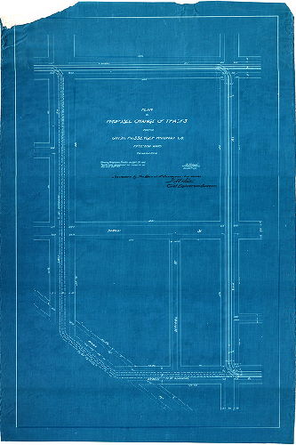 Plan, Plan of proposed change of tracks for the Union Passenger Railway Co., Fifteenth Ward, Philadelphia. Showing proposed tracks on 28th St. and tracks to be abandoned on Brown St., Pa. Ave. and 29th St. [Survey returned June 30, 1893; approved by Board of Surveyors July 10, 1893], 1893