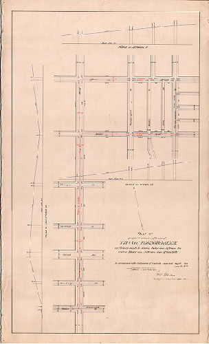 Plan, Plan of proposed extension of tracks of the Union Passenger Railway on Twenty-ninth St. between Poplar ad Jefferson Sts. and on Master and Jefferson from 27th to 29th [Ordinances June 19, 1875 and May 2, 1889; no approval noted], 1889