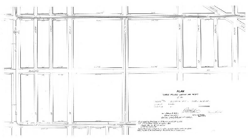 Plan, Plan showing proposed location and heights of the Tenth and Eleventh Sts. Pass. R.W. Co. [Survey returned May 14, 1891; approved Oct. 5, 1891], 1891