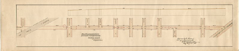 Plan, Plan [and profile] of the proposed extension of the Citizens Passenger Railway [Survey returned and approved April 17, 1876], 1876