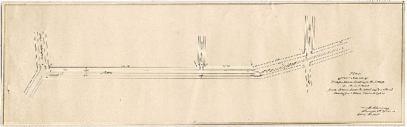 Plan, Plan of the extension of Ridge Avenue Passenger Railway on Main Street, from Green Lane to Washington Street, Twenty-first Ward, Philadelphia [Survey returned July 19, 1884], 1884