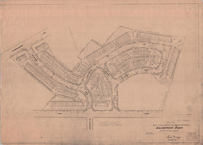 Plan, Final Plat, Section #2. First Lewis Corporation, Owners & Developers. Balwynne Park. Ralph Bodek, Builder. 24th Ward, Philadelphia, Pa. Sept. 6, 1956 [with four revisions to Jan. 12, 1957], 1957